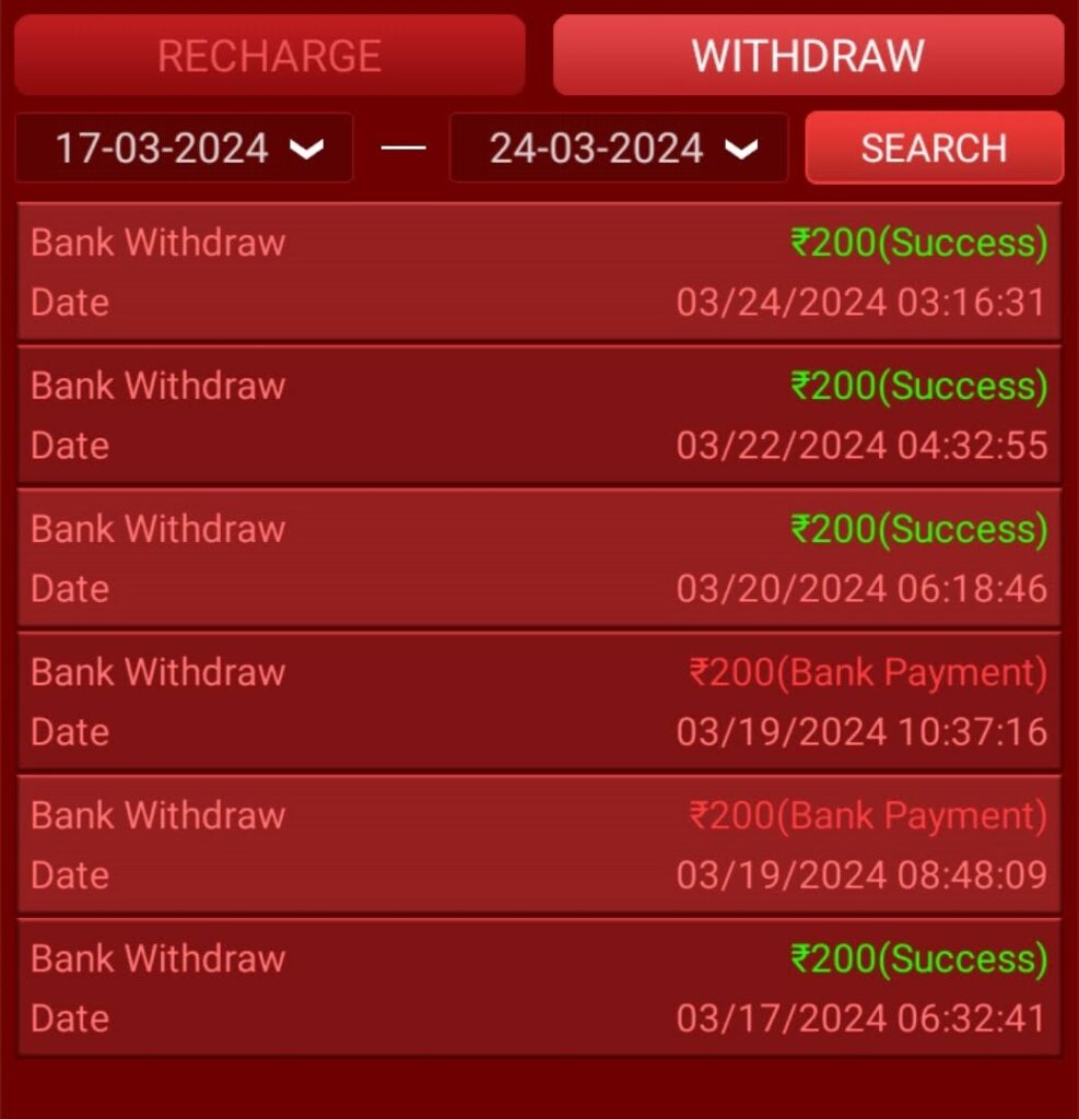 Teen Patti Yes APK Withdrawal Proof
