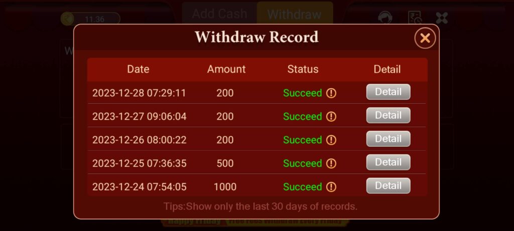 Win 3F Game APP Withdrawal Proof
